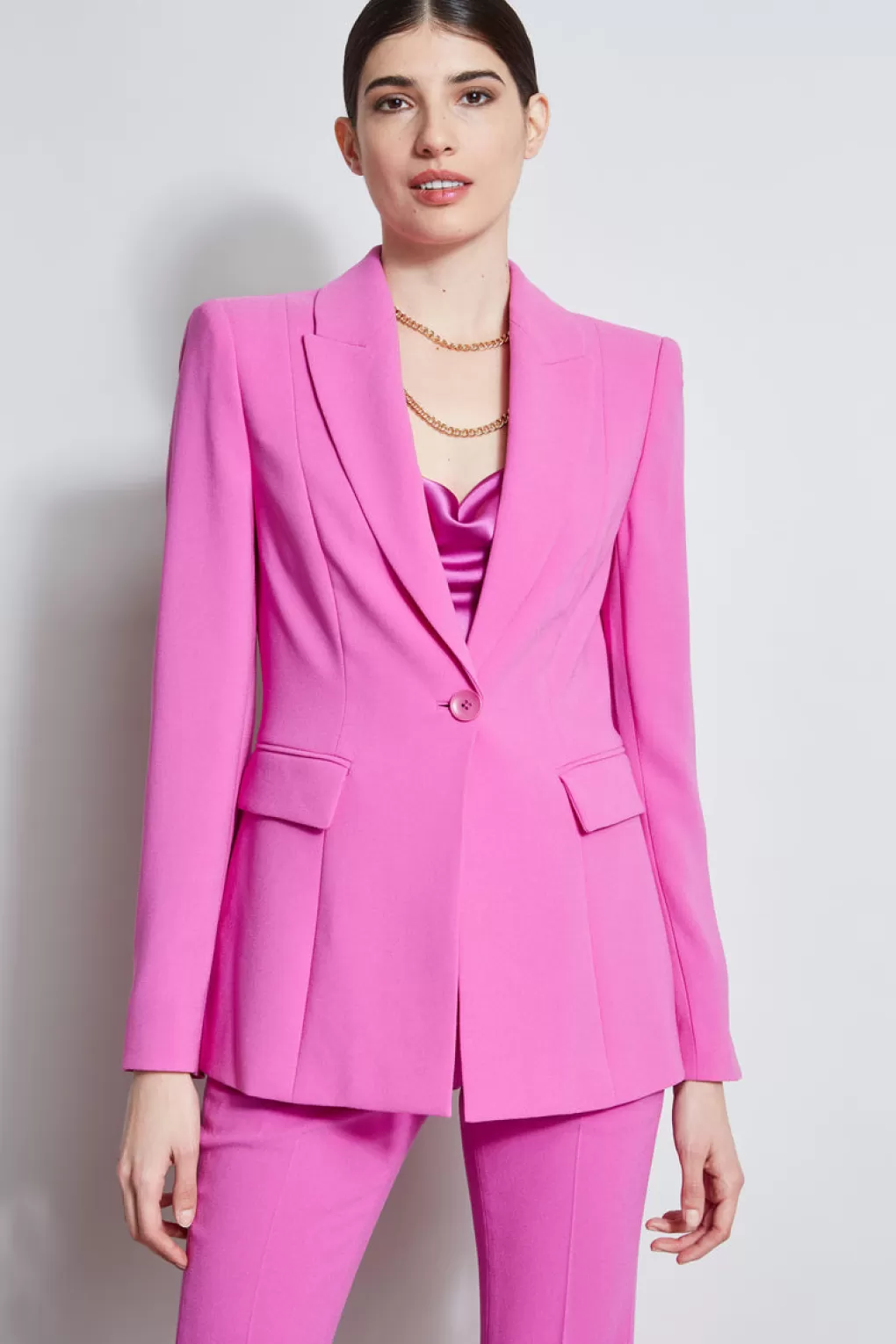 Hot Elie Tahari Single Button Blazer PEONY