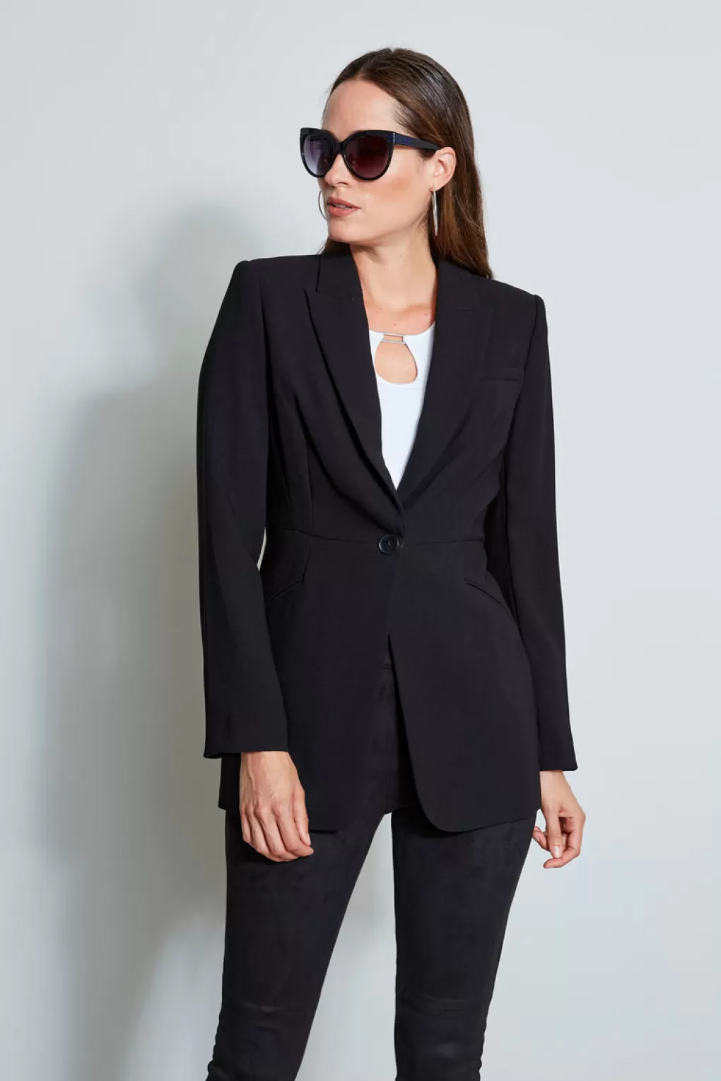 Cheap Elie Tahari Single Button Blazer Black