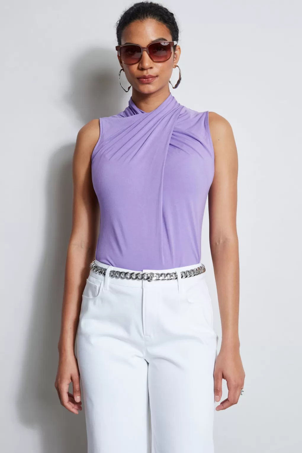 Cheap Elie Tahari Sleeveless Twist Knit GRAPE