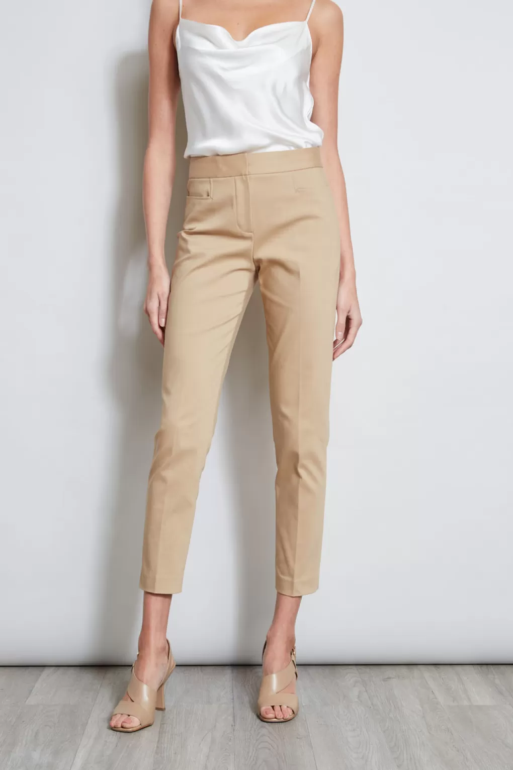 Shop Elie Tahari Slim Cotton Pocket Pant SANDCASTLE