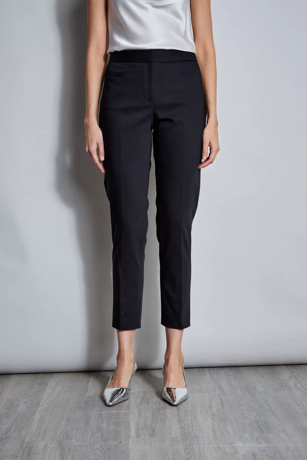 Shop Elie Tahari Slim Cotton Pocket Pant BLACK