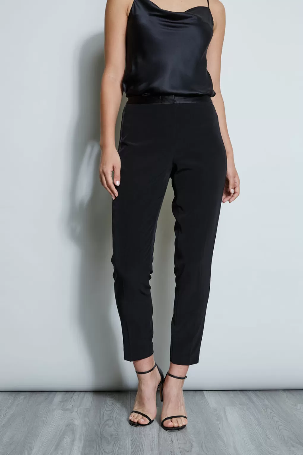 Clearance Elie Tahari Slim Tuxedo Pant BLACK