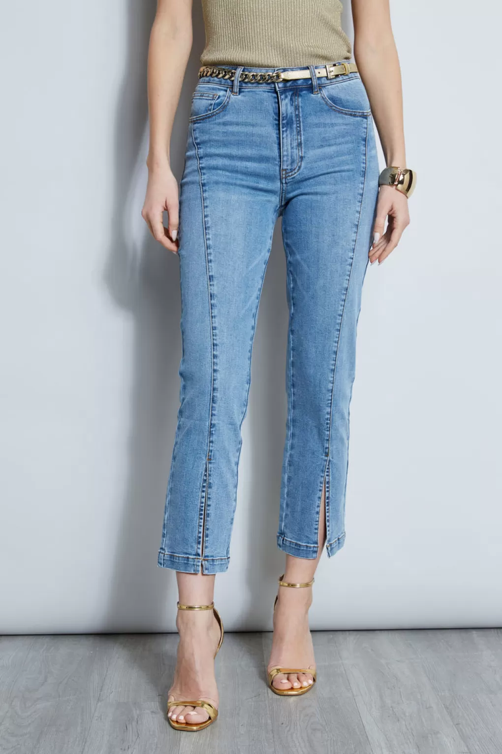 Discount Elie Tahari Slit Front Denim Pant BLUE NILE