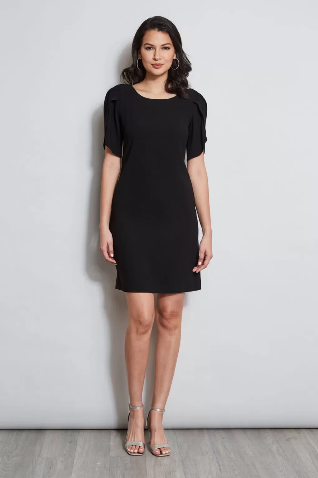 New Elie Tahari Slit Sleeve Dress BLACK