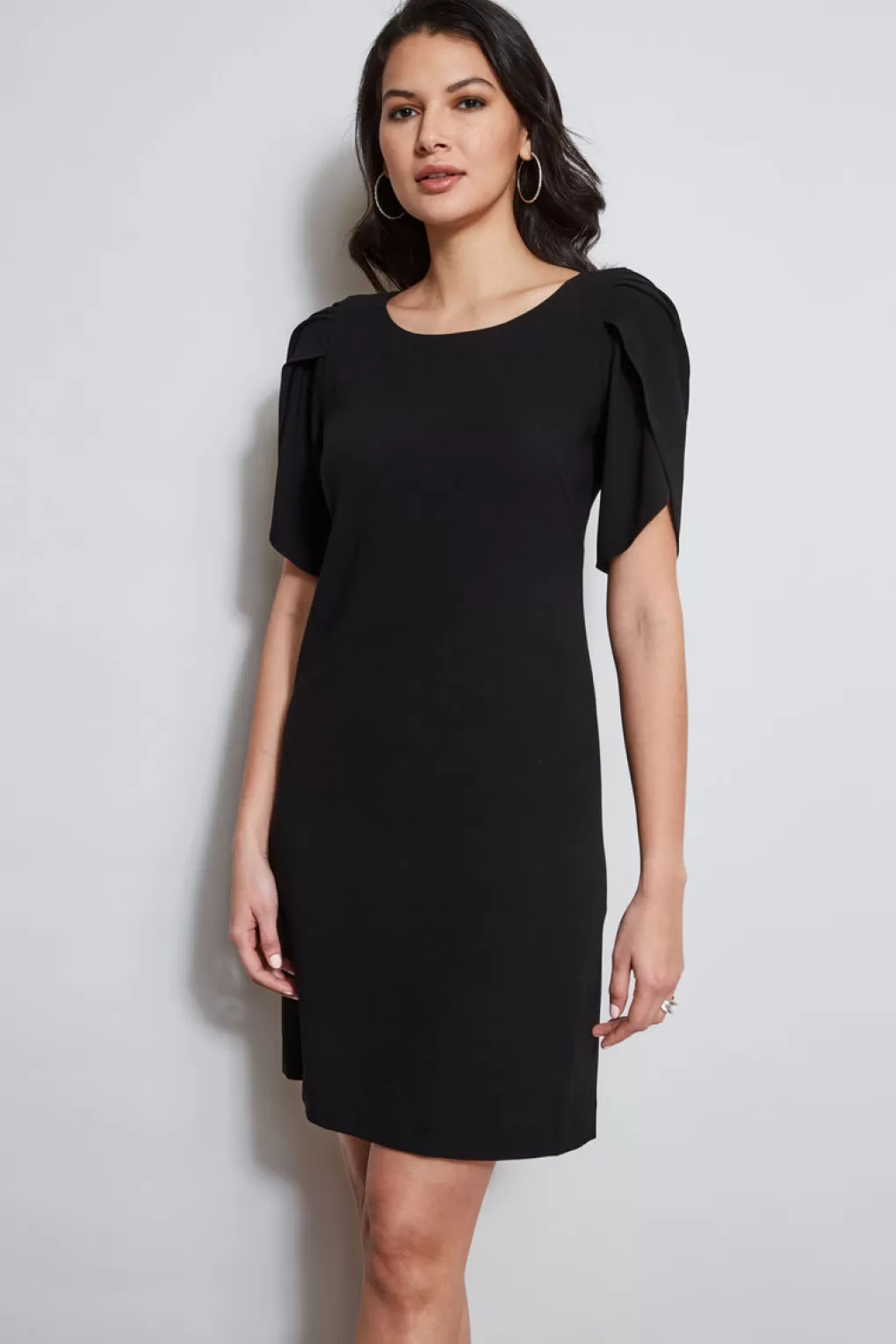 New Elie Tahari Slit Sleeve Dress BLACK