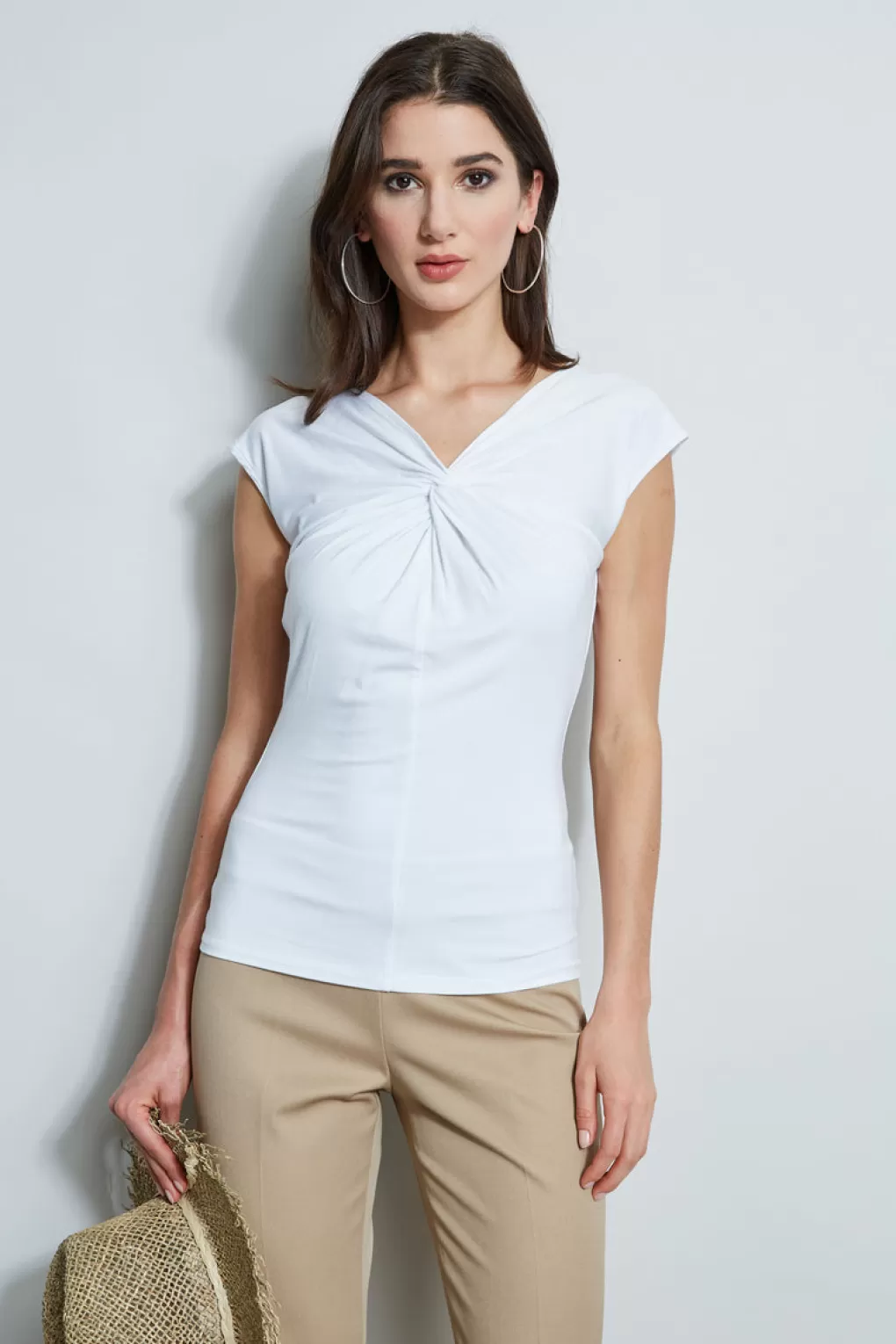 Online Elie Tahari Twist Knot Knit WHITE