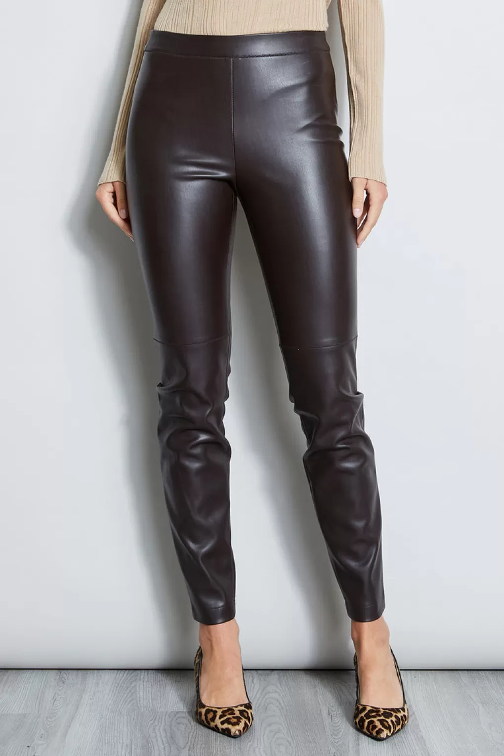 Best Sale Elie Tahari Vegan Leather Legging ESPRESSO