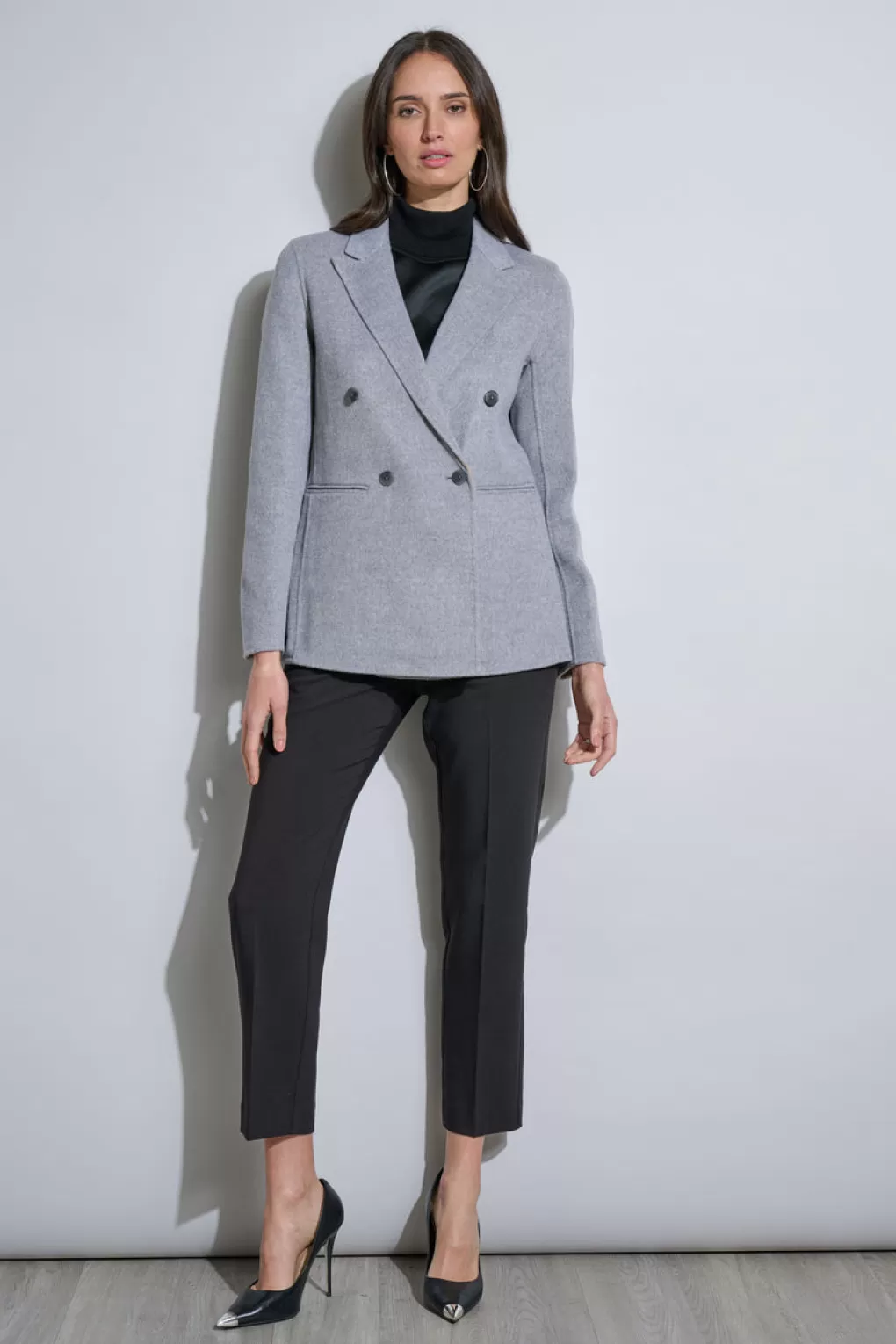 Online Elie Tahari Wool Double Breasted Blazer SOFT GREY